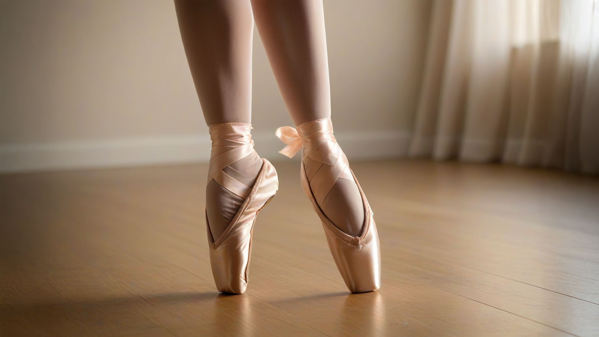 舞台で優雅にポーズをとるバレリーナ